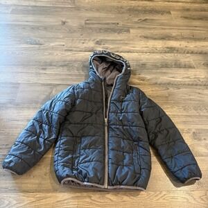 Under Armour ColdGear Boys Youth Small Loose Puffer Coat Jacket Black Hooded